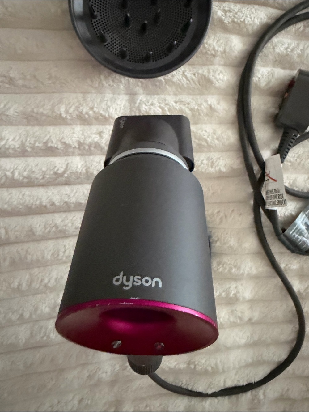 Dyson Hair Dryer Nozzle in Charcoal and Magenta